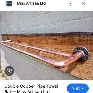 Copper towel rack and toilet roll holder